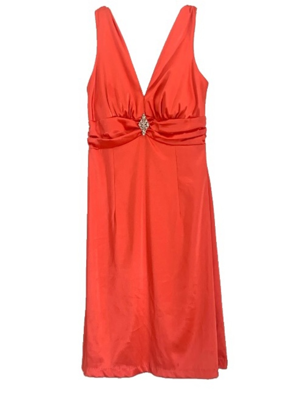 Windsor Dress Orange Retro Formal Sheath Glam Jewel Cocktail Sleeveless 11/12 L
